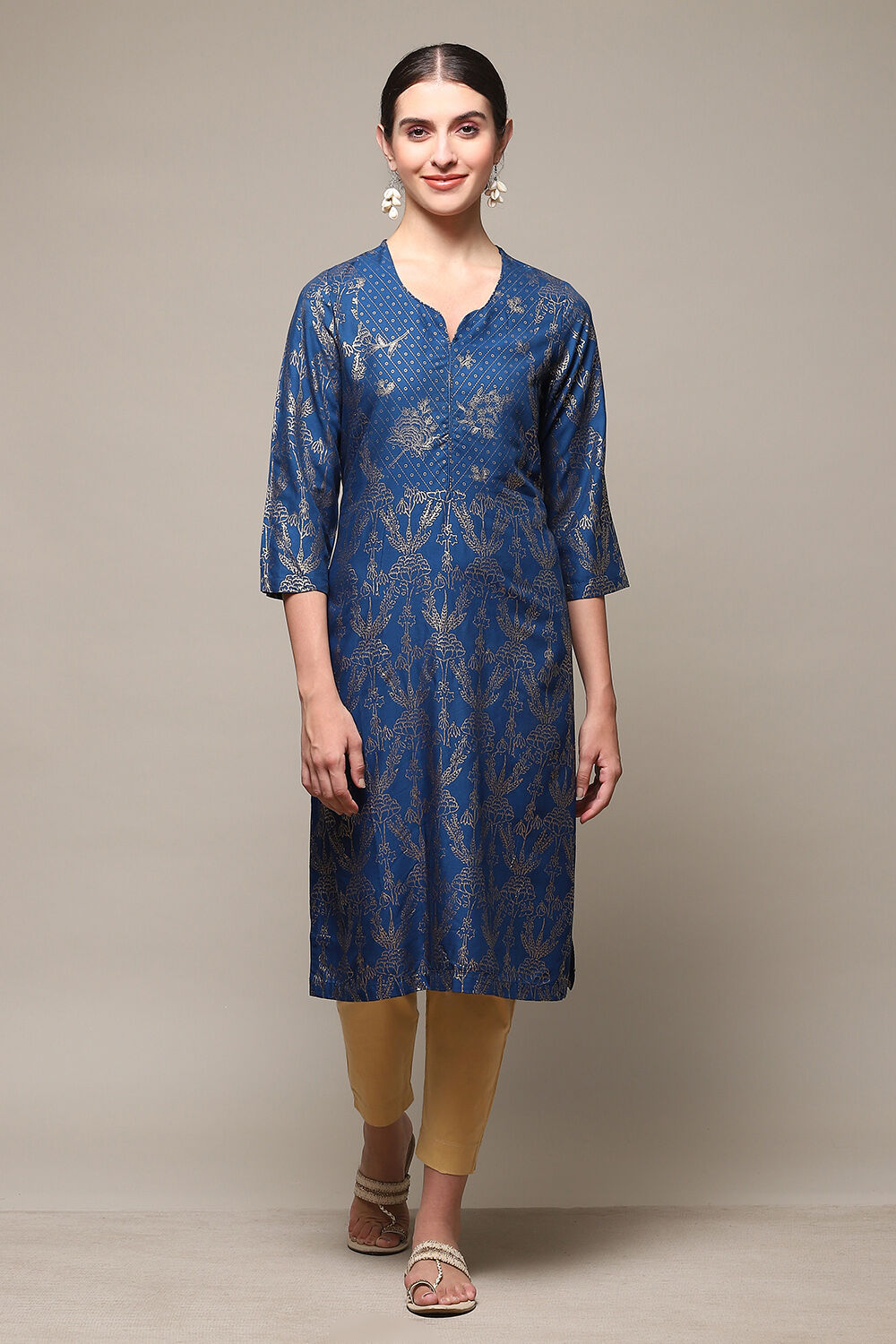 Blue Rayon Flared 2 Piece Set image number 5