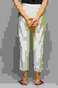 Beige Viscose Narrow Pant image number 3