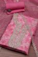 Old-Rose Organza Rajasthani Print Unstitched Suit Set image number 0