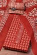 Green Cotton Screen Printed Unstitched Suit Set image number 0