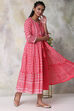 Yellow Cotton Double Layered Printed Kurta Dress image number 3