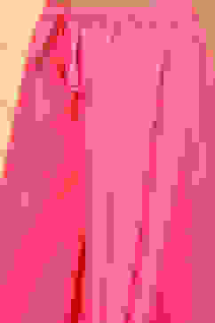 White and Pink Floral Printed Flared Festive Suit Set image number 4