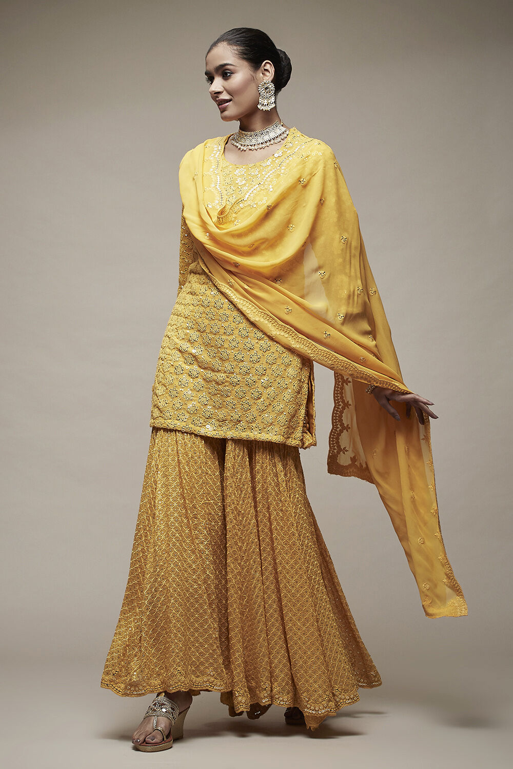 Pink Viscose Garara Suit Set image number 1