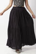 Black Cotton Solid Skirt