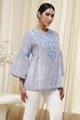 Blue Straight Short Kurta image number 4