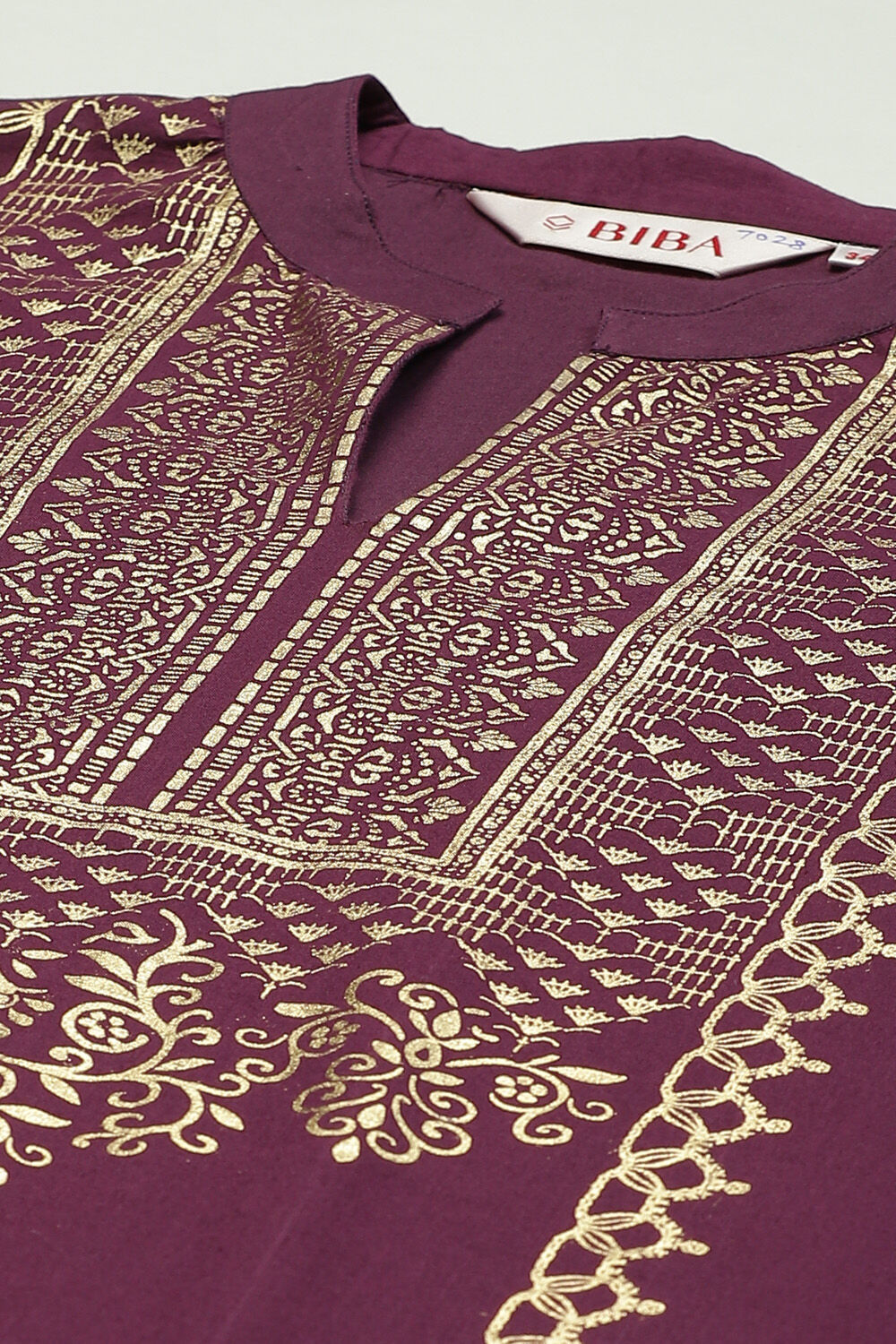 Mustard Printed Cotton Straight Kurta Palazzo Suit Set image number 1