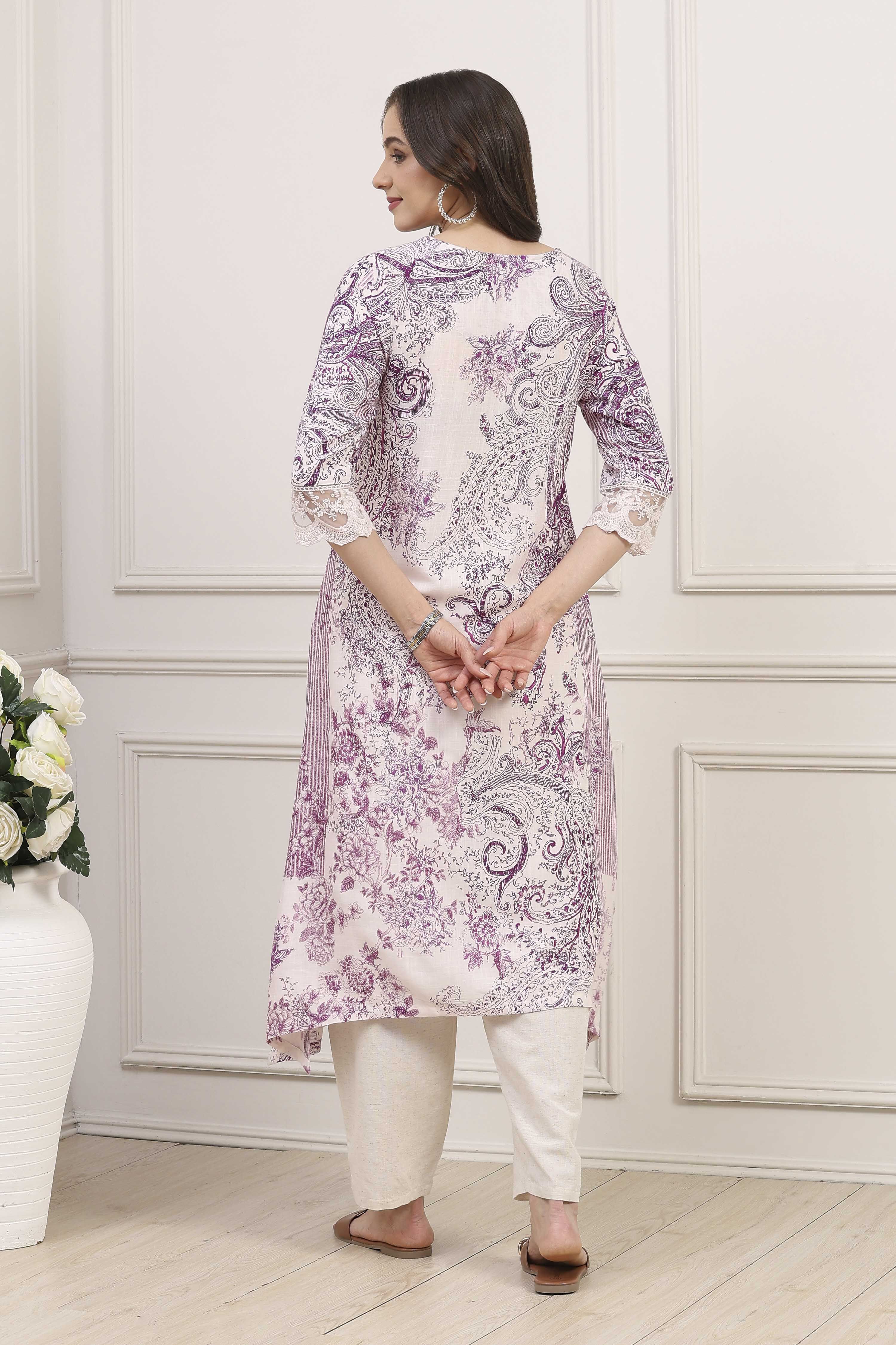 Green Viscose Rayon Printed Straight Kurta image number 3