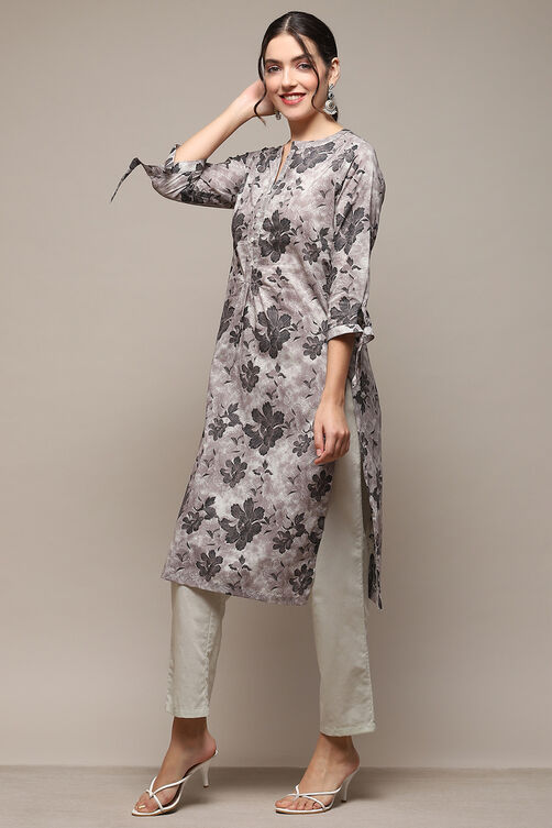 Brick Red Cambric Narrow Kurta Pant Suit Set image number 3