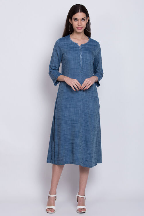 Blue Cotton Two Piece Set image number 3