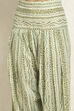 White and Green Cotton Printed Unstitched Suit Set image number 3
