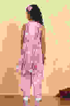 Dark Pink Polyester Straight Solid Suit Set image number 4