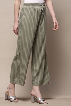 Olive Cotton Yarndyed Palazzo image number 0
