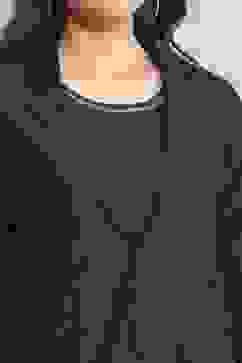 Coral & Black Polyester Embroidered Jacket image number 1