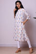 Off White Cotton Yarndyed Kurta image number 4