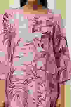 Pink Modal Floral Printed Straight Kurta Set image number 1