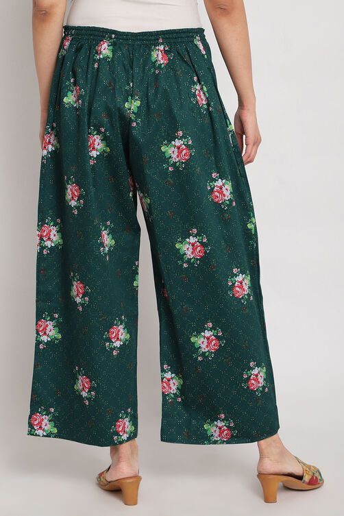 Mustard Cotton Palazzo Pants image number 4