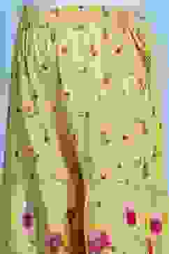 Yellow Cotton Printed Peplum Suit Set image number 2