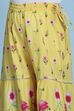 Yellow Cotton Printed Peplum Suit Set image number 2