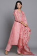 Pink Unstitched dress material Suit Set image number 2