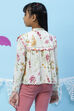 Off White Straight Rayon Printed Top image number 4