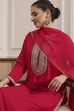 Fuchsia Solid Straight Suit Set image number 7