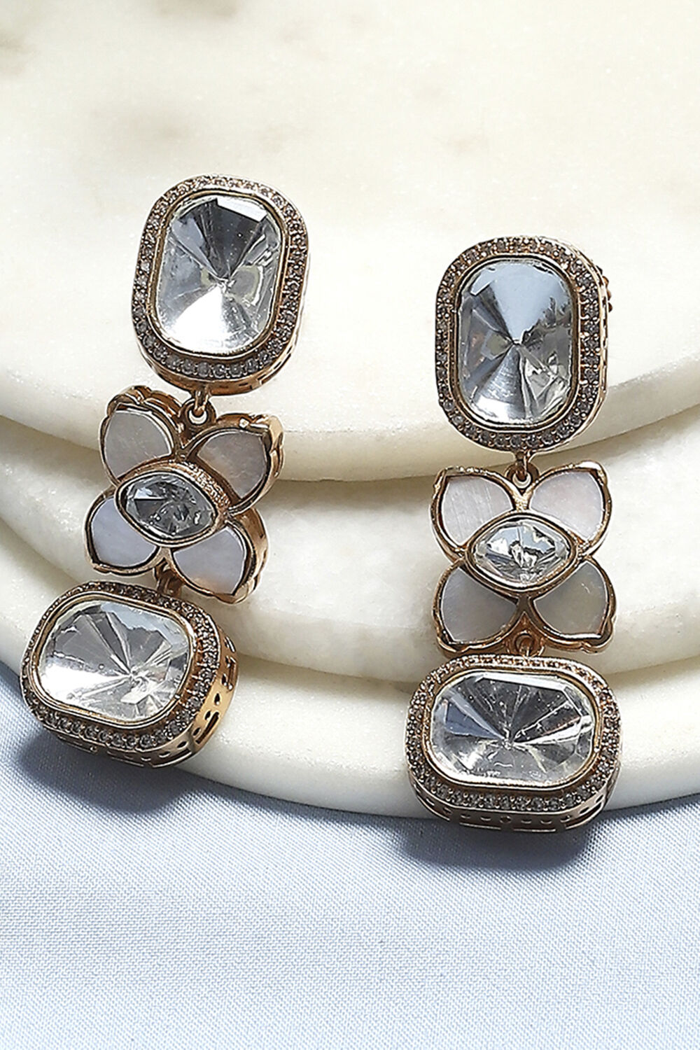 White Brass Drop & Danglers image number 0