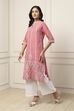 Pink Cotton Straight Kurta image number 2