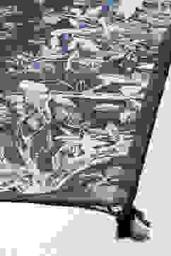 Navy Blue Art Silk Printed Scarf image number 1