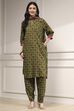 Indigo Blue Printed Straight Suit Set image number 6