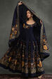 Rohit Bal Indigo Silk Chanderi Floral Anarkali Suit Set image number 0