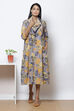 Lavender Straight Cotton Flax Printed Kurta image number 0