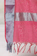 Pink And Grey Art Silk Yarndyed Dupatta image number 1