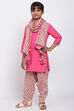 Pink Cotton Straight Kurta Salwar Suit Set image number 2