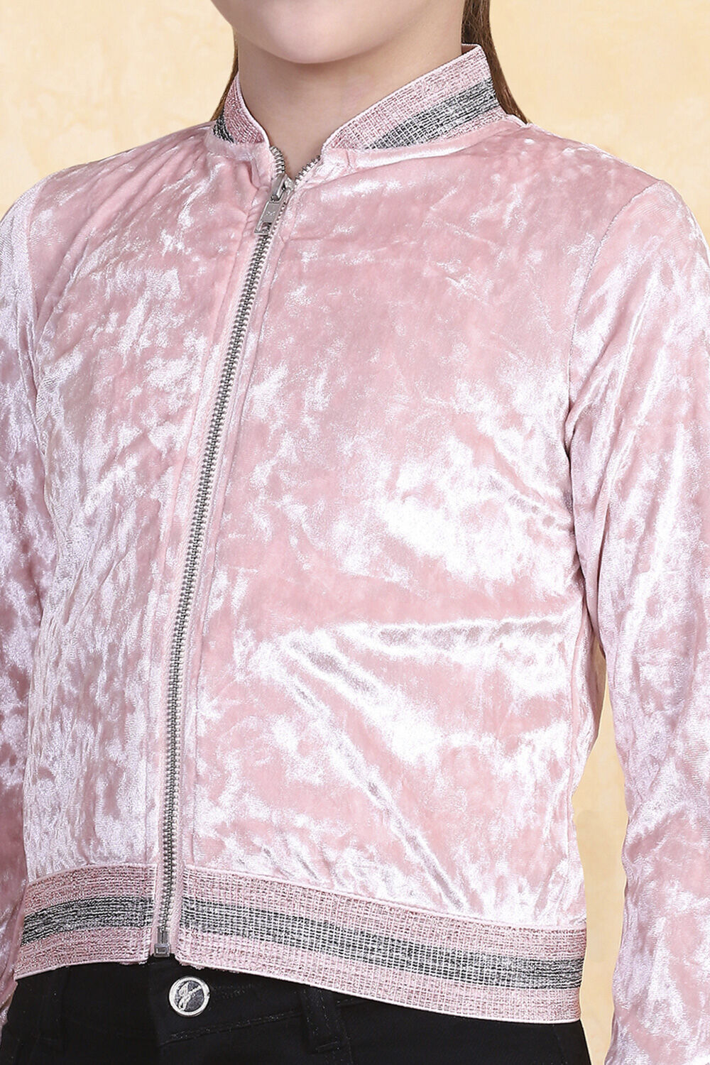 Pink Polyester Jacket image number 1