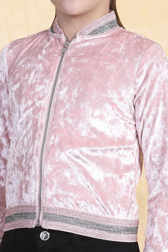 Pink Polyester Jacket image number 1