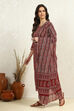 Green Cotton Floral Printed Unstitched Suit Set image number 4