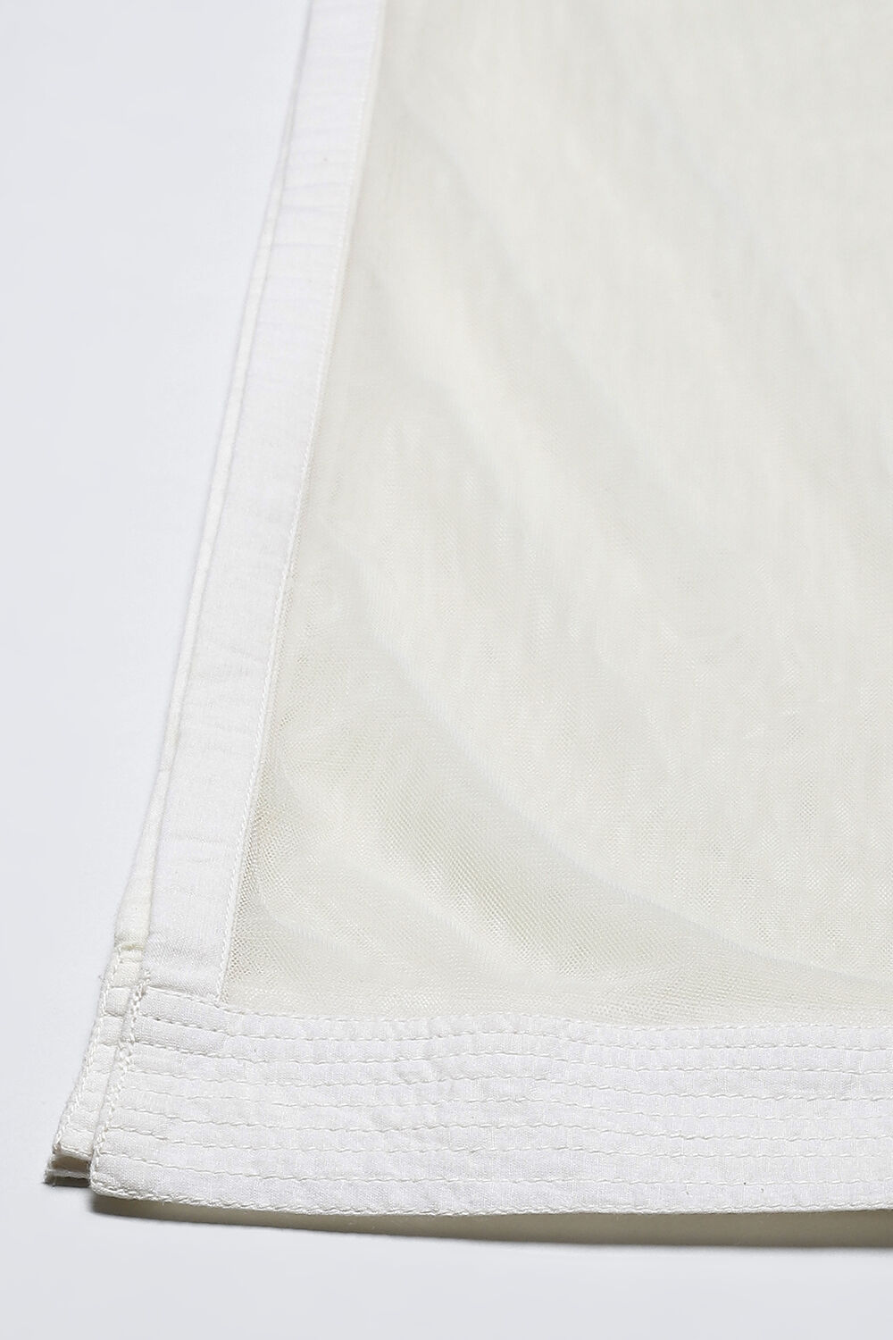 Rohit Bal Off White Cotton Silk Anarkali Yarndyed Suit Set image number 3