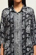 Black Viscose Rayon Straight Printed Kurta Pants Set image number 1