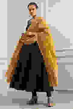 Black Solid Art Silk Anarkali Suit Set image number 6