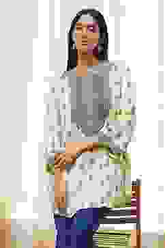 Beige Printed Straight Short Kurta image number 0