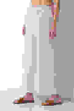 Light Pink Cotton Flared Palazzos image number 2