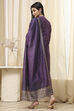 Purple Chanderi Unstitched Suit Set image number 5