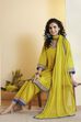 Lime Green Embroidered Cotton Kurta Set