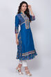 Red Cotton A-Line Printed Kurta image number 3
