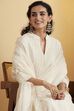 Off White Cotton Silk Kalidar Suit Set image number 1
