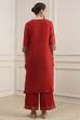 Off White Polyester Straight Dyed Suit Set image number 4