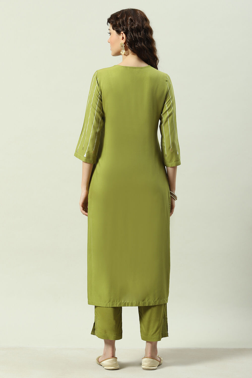 Plum Printed Rayon Straight Kurta Regular Pants Suit Set image number 1