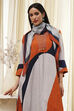 Orange-Beige Viscose Rayon Straight Printed Fusion Set image number 7