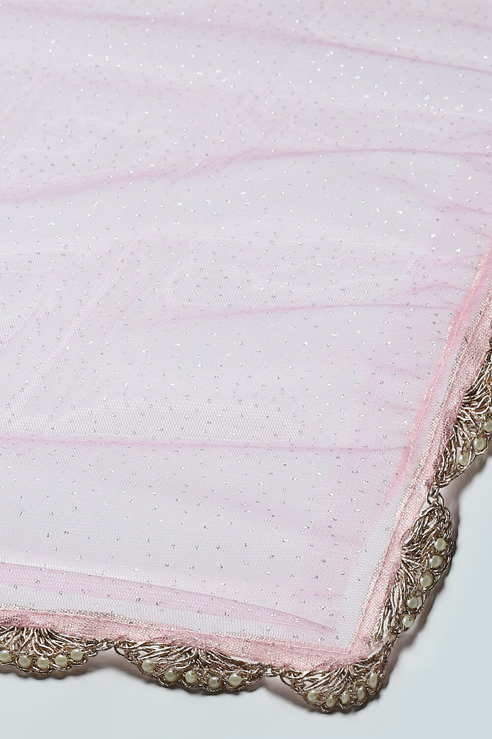 Blue Cotton Printed Blouse And Sharara t With Net Dupatta image number 3