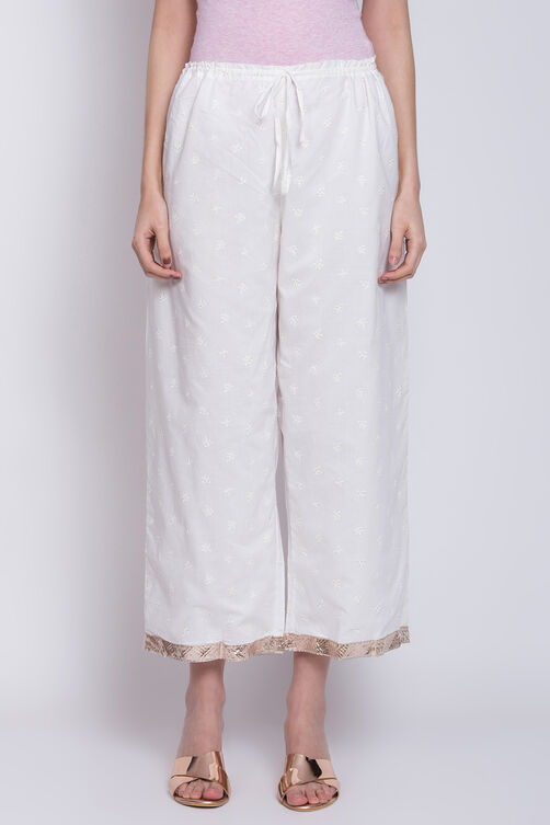 White Cotton Palazzo image number 0